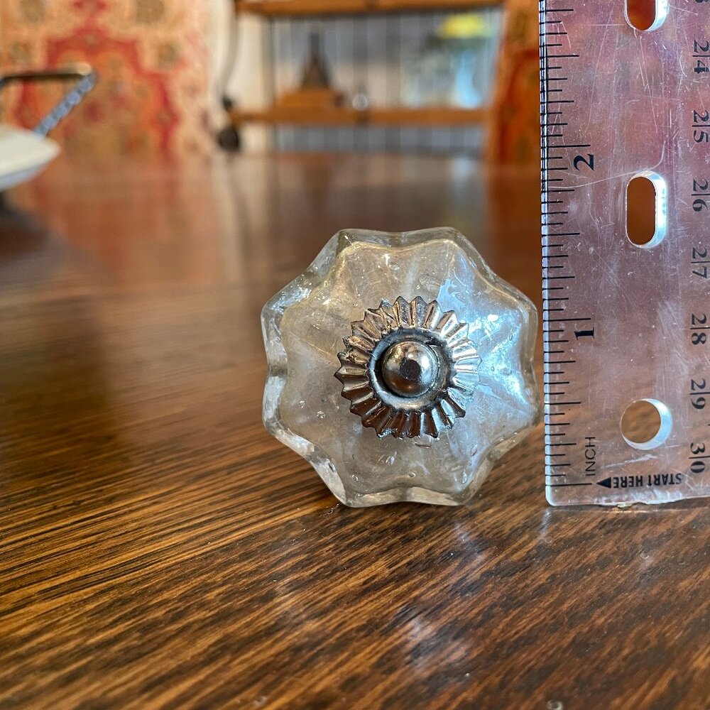 Anthropologie glass, mirror cabinet knobs - sold as set of 5 - Picture 5 of 5
